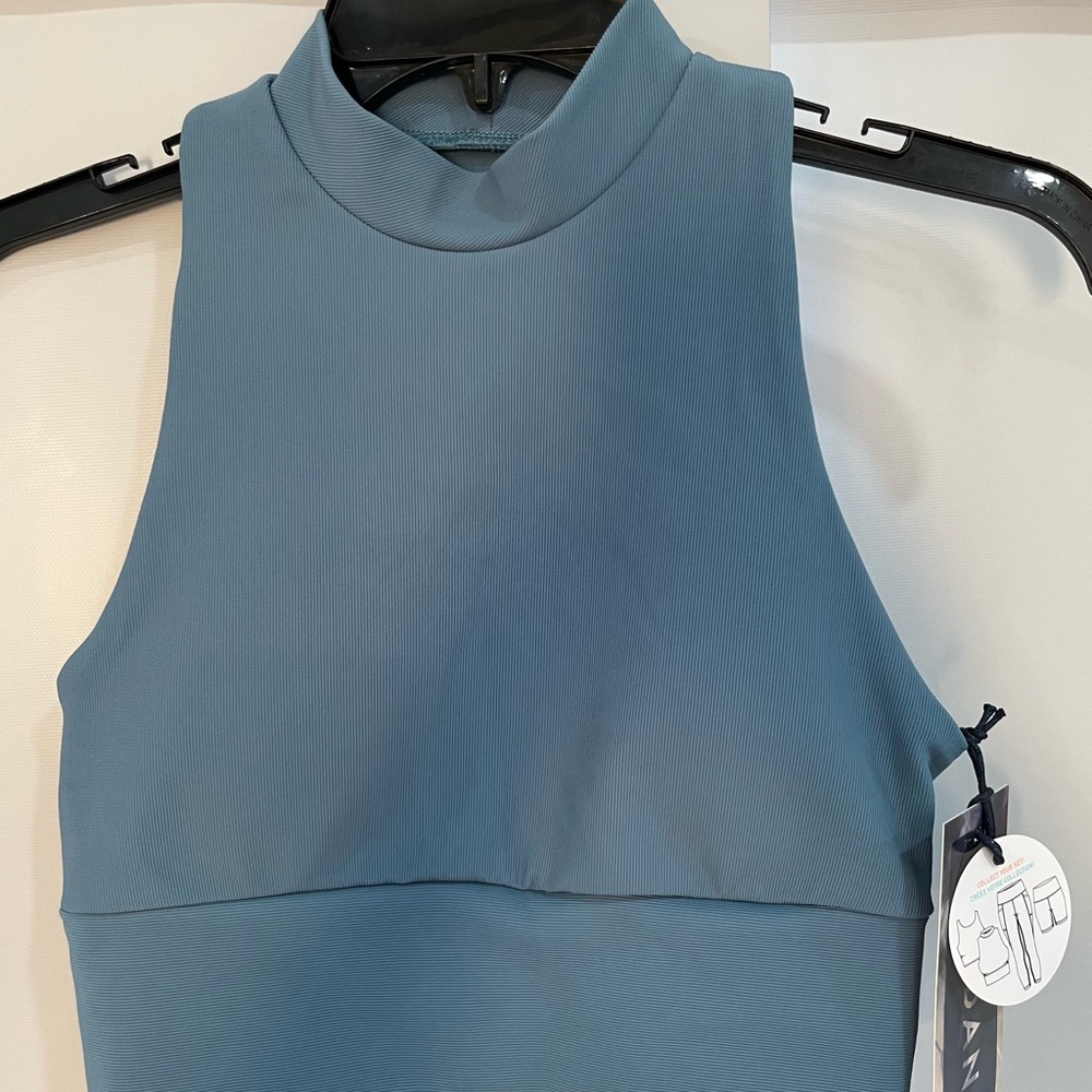 Kyodan Sleeveless High Neck Athletic Top‎ Blue Gym Yoga New